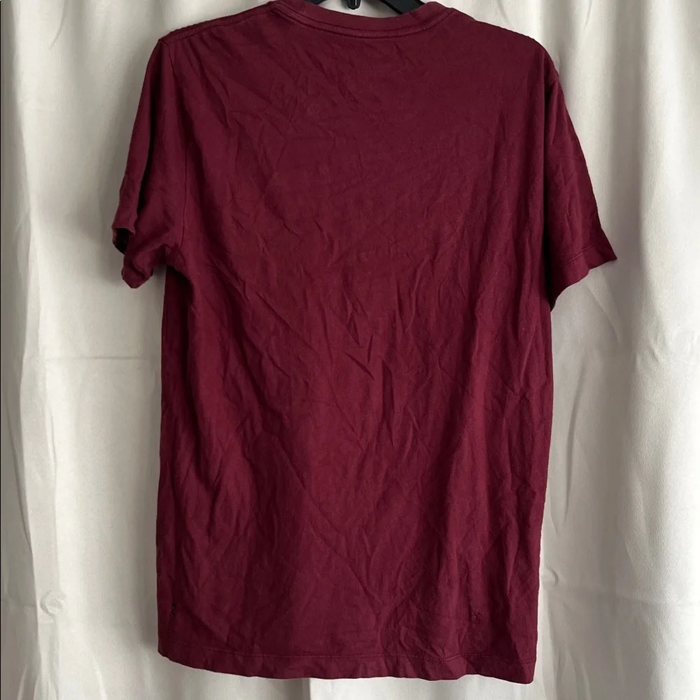 True Religion Men’s Buddha‎ Guitar Logo Maroon Burgundy Tee Shirt Small